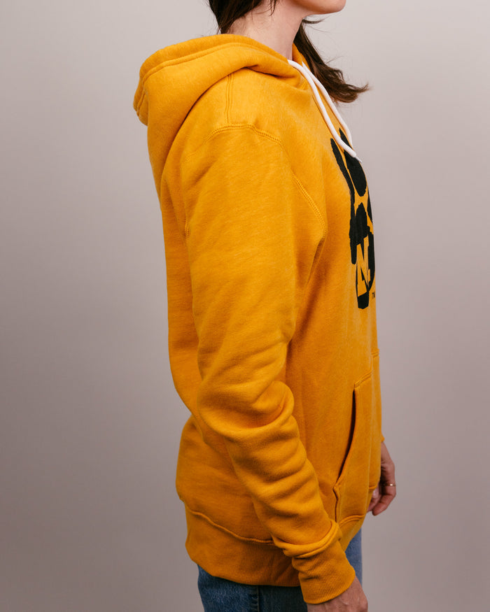 Gold Mizzou Paw Print Vintage Hoodie Sweatshirt Side