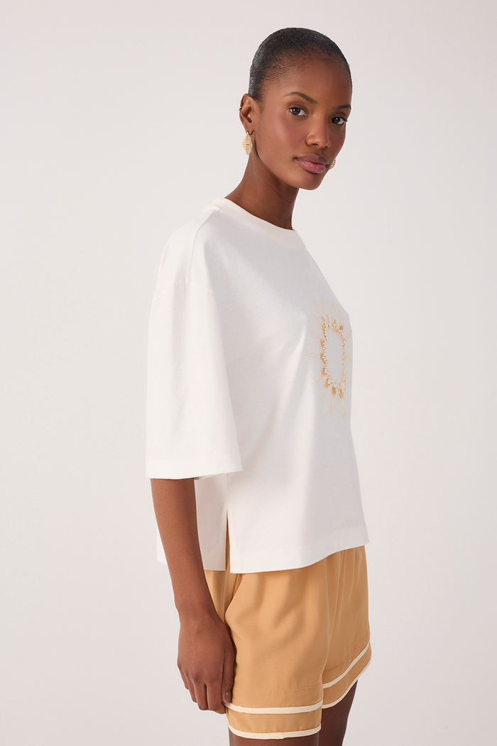 Off-White Embroidered Sun T-shirt_4