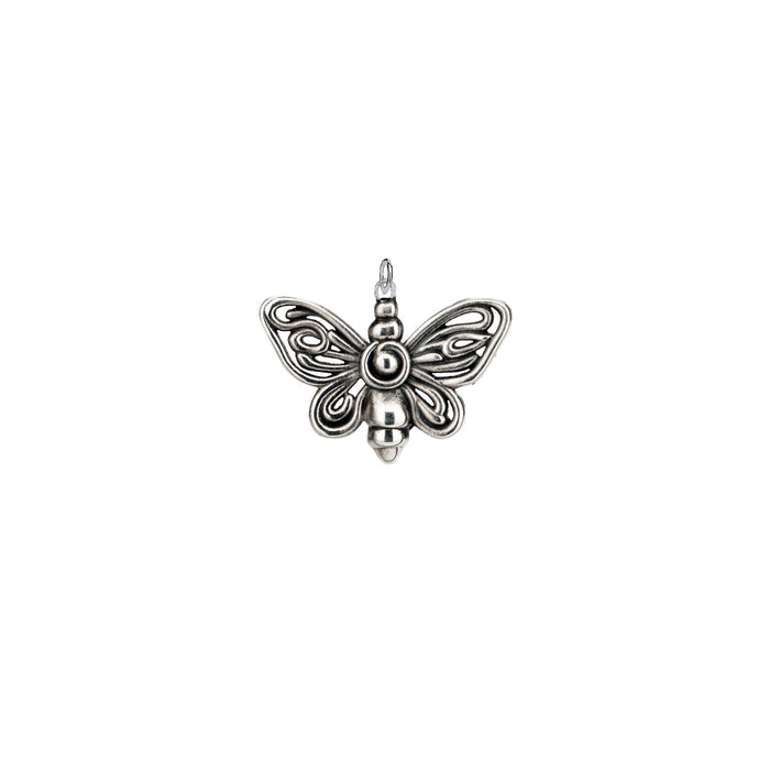 Oxidized Silver Butterfly Charm