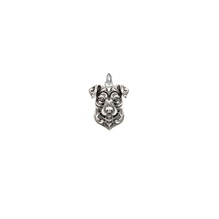 Oxidized Silver Dog Charm