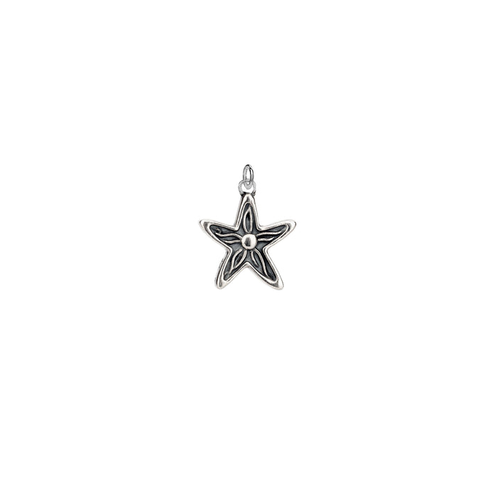 Oxidized Silver Starfish Charm