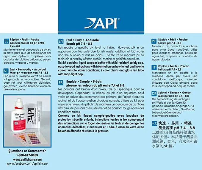 PH Test Kit High Range with red white bottle clear cap instructions