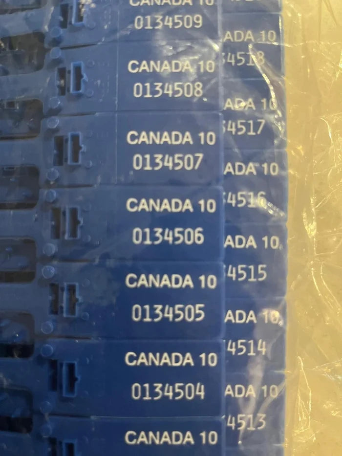 Plastic Seal Truck Trailer Numbered Security Tags - Royal Blue Canada 10 - 0746