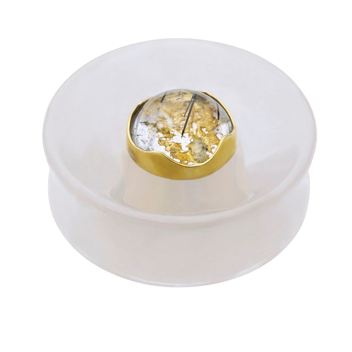 Quartz & Tourmalated Quartz Stone Inlay Plugs