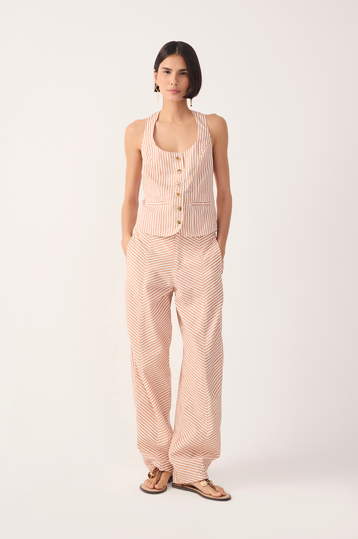 Red Stripes Barrel Twill Pants_2
