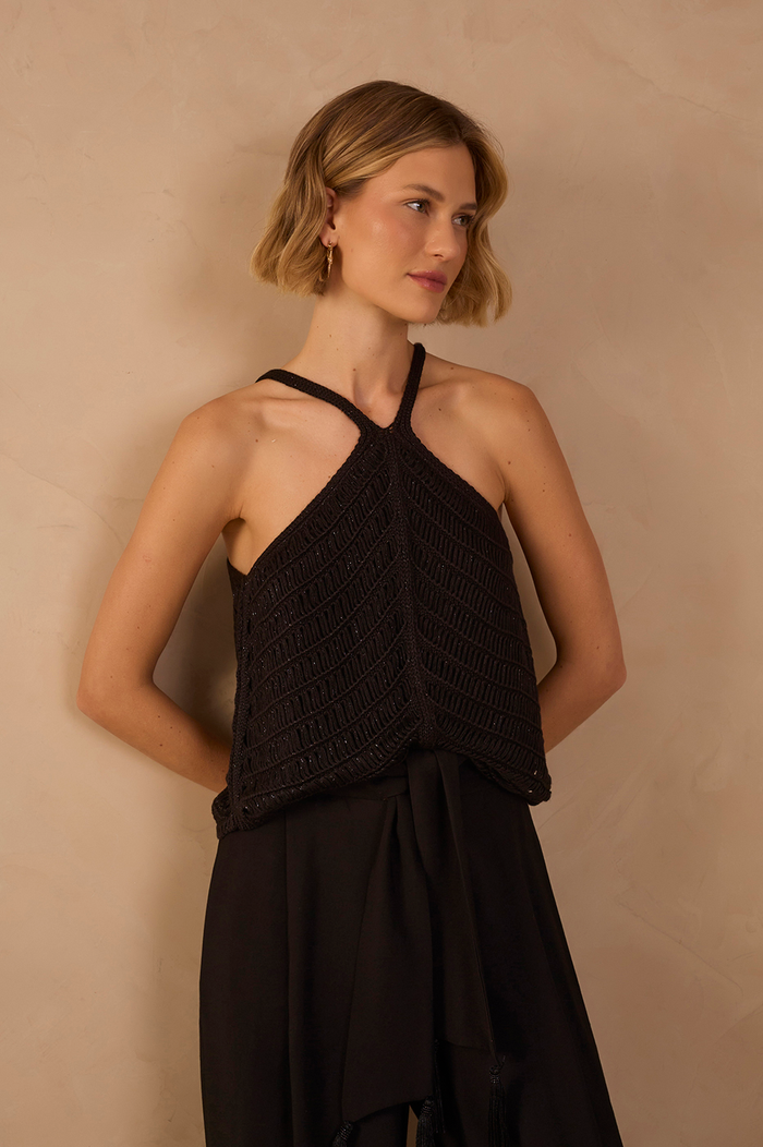 Resort Lurex Knit Blouse
