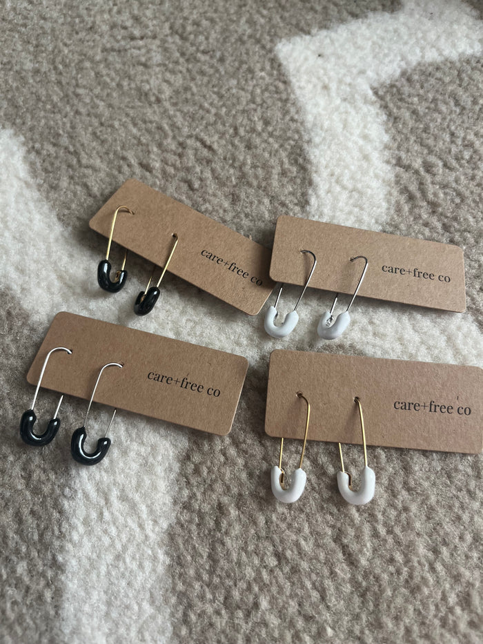 Safety Pin Earrings by Care Free Co