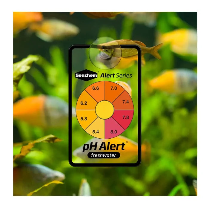 Seachem Alert Combo freshwater ph test strip with circular color-coded dial for easy ph reading and quick results