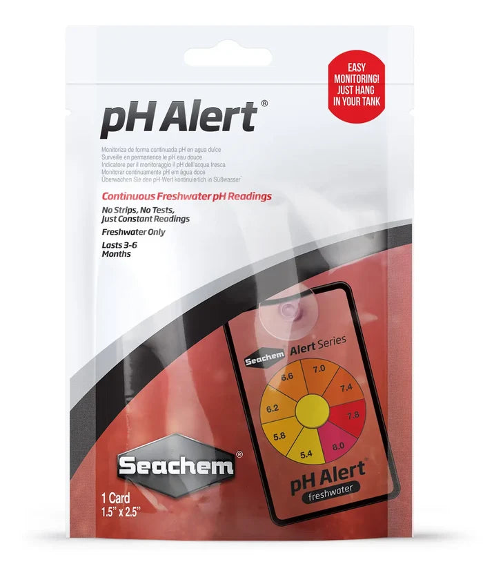 Seachem pH Alert freshwater aquarium pH monitor card with color-coded dial