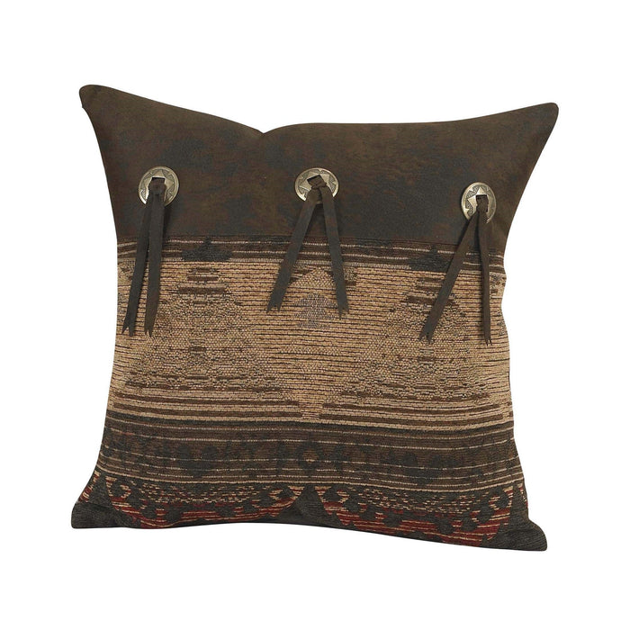 Sierra Square Throw Pillow w/ Concho Pillow