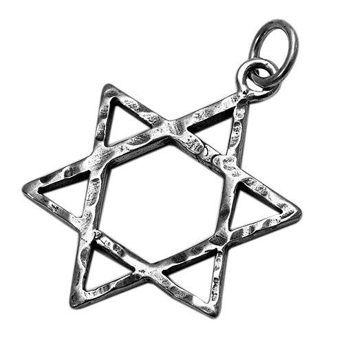 Pendant - Silver 925 Jewish Magen David Pendant Necklace Star Of David Hand Made 0.8"