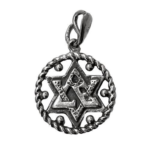 Pendant - Silver 925 Jewish Magen David Pendant Necklace Star Of David Hand Made Ø 0.75"