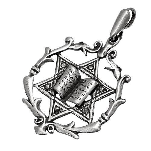 Pendant - Silver 925 Jewish Magen David Pendant Necklace Star Of David Hand Made Ø 0.9"