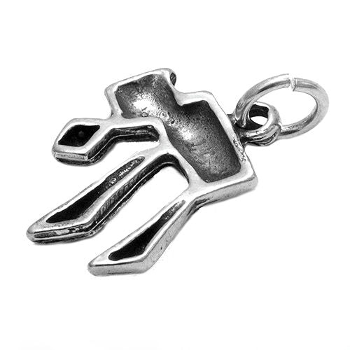 Silver 925 Pendant necklace Hai Good Luck Long Life Hand Made 0.5 x 0.7" - Holy Land Store