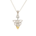 Silver and 18k Vermeil and White Moissanite Alchemy Angel Pendant