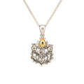 Silver and 24k Vermeil Thistle Pendant