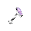 Silver Purple Opal Marquise Titanium Threadless Labret 5mm