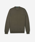 Slim-fit crew neck sweater in certified crêpe cotton