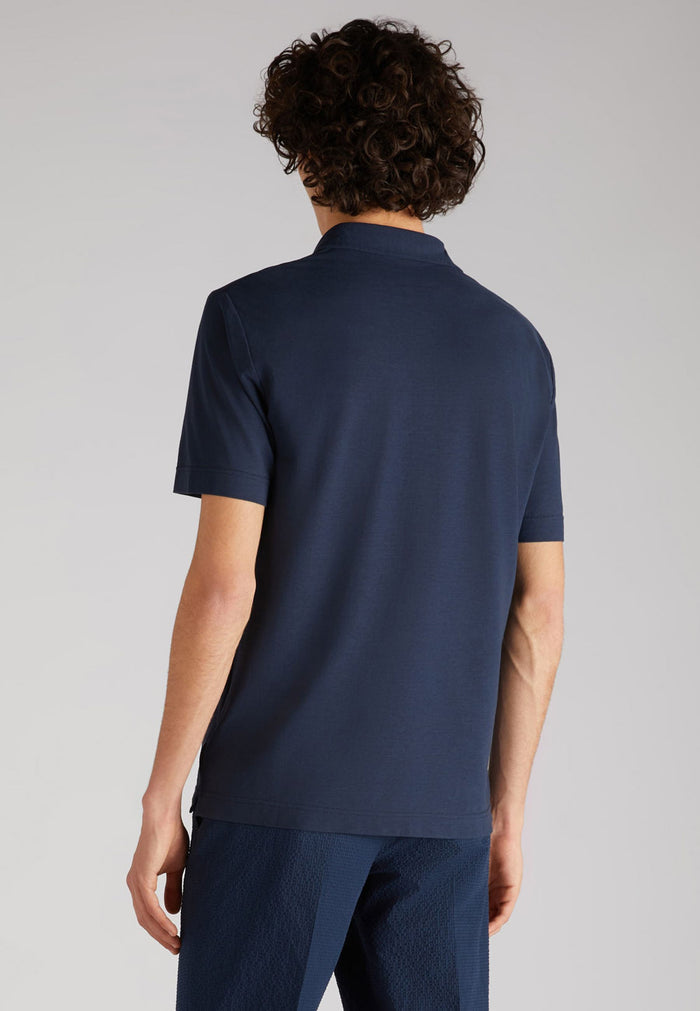 Zanone - Slim-fit organic IceCotton polo shirt - blue copy