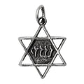 Pendant - Silver 925 Jewish Magen David Pendant Necklace Star Of David Shedai 0.6 X 0.8"
