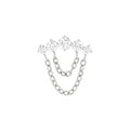 Titanium Four Rounds Loop Chain Threadless End - Clear CZ (18g/16g)