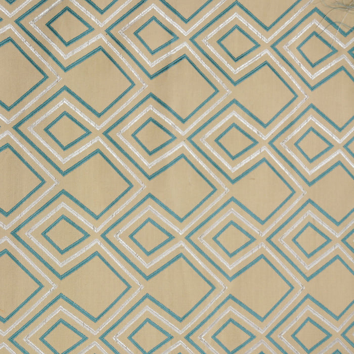 Turquoise and Silver - Aztec Collection Upholstery Fabric