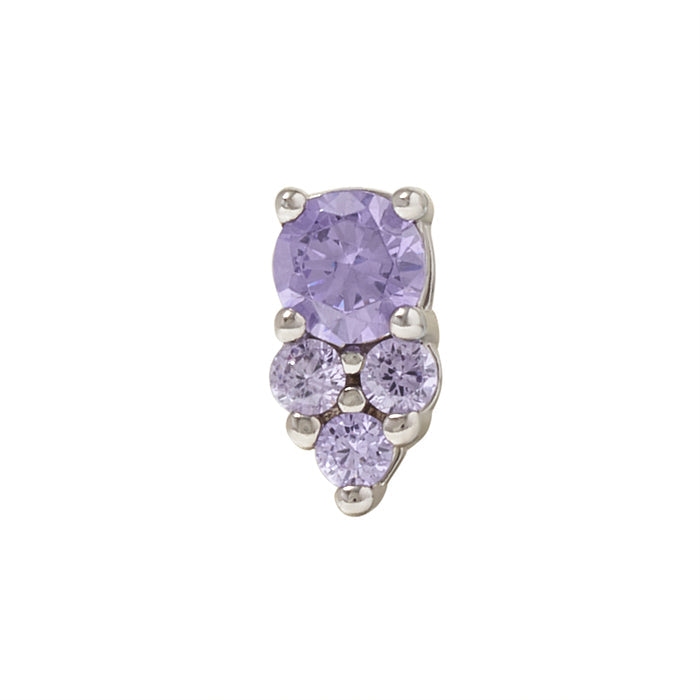 White Rhodium Silver Divinity CZ Pin 18g/16g