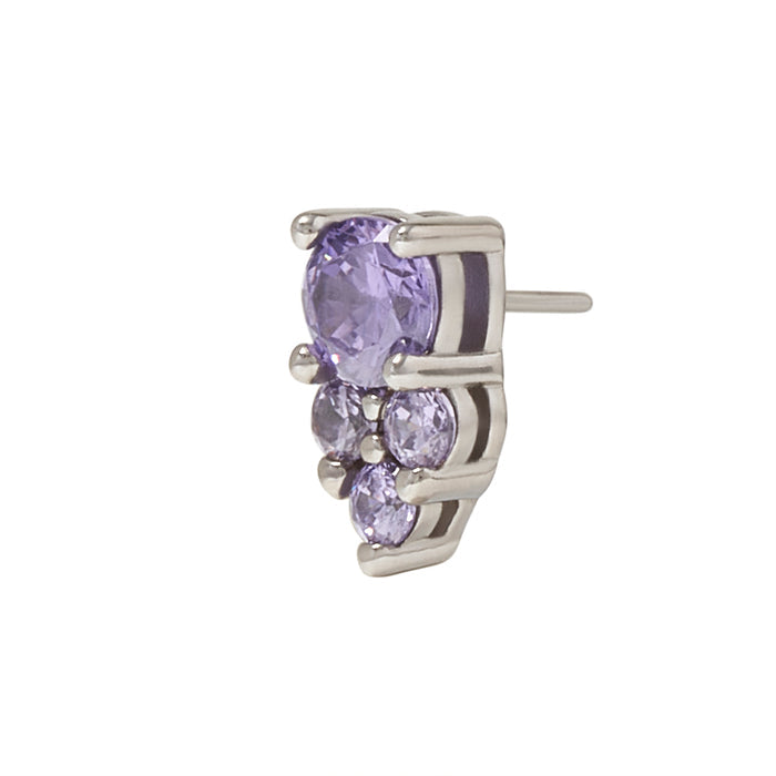 White Rhodium Silver Divinity CZ Pin 18g/16g