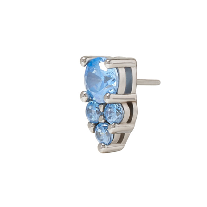 White Rhodium Silver Divinity CZ Pin 18g/16g