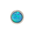 White Rhodium Silver Faux Opal Pin 18g/16g
