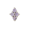White Rhodium Silver Luminous CZ Pin 18g/16g