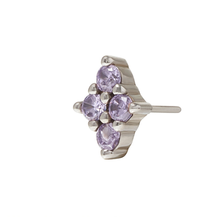 White Rhodium Silver Luminous CZ Pin 18g/16g