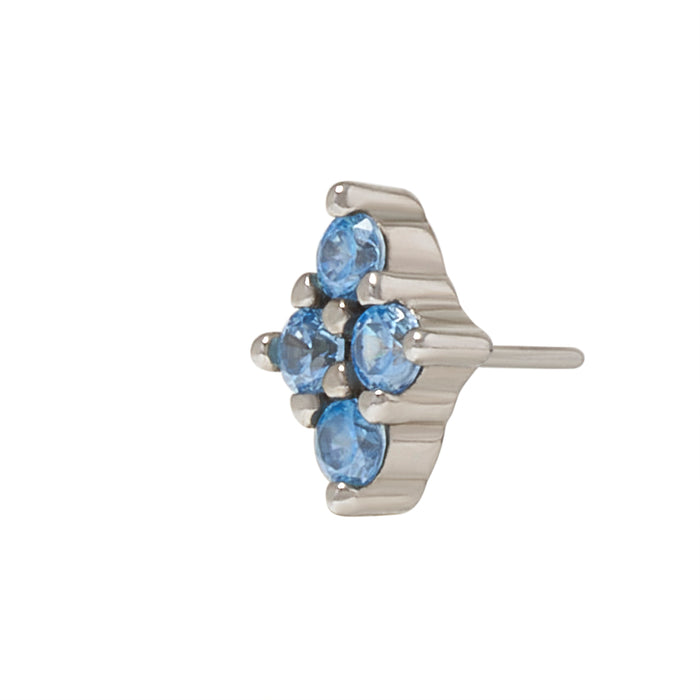 White Rhodium Silver Luminous CZ Pin 18g/16g