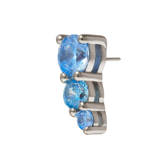 White Rhodium Silver Majestic CZ Pin 18g/16g