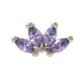 White Rhodium Silver Quadruple Marquise CZ Pin 18g/16g