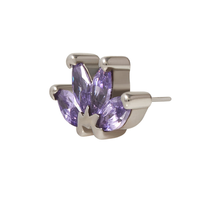 White Rhodium Silver Quadruple Marquise CZ Pin 18g/16g