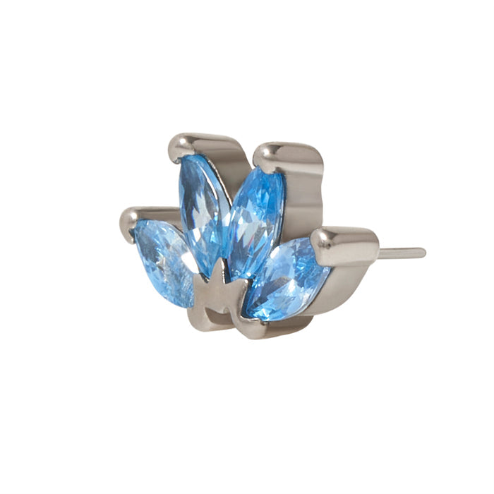 White Rhodium Silver Quadruple Marquise CZ Pin 18g/16g