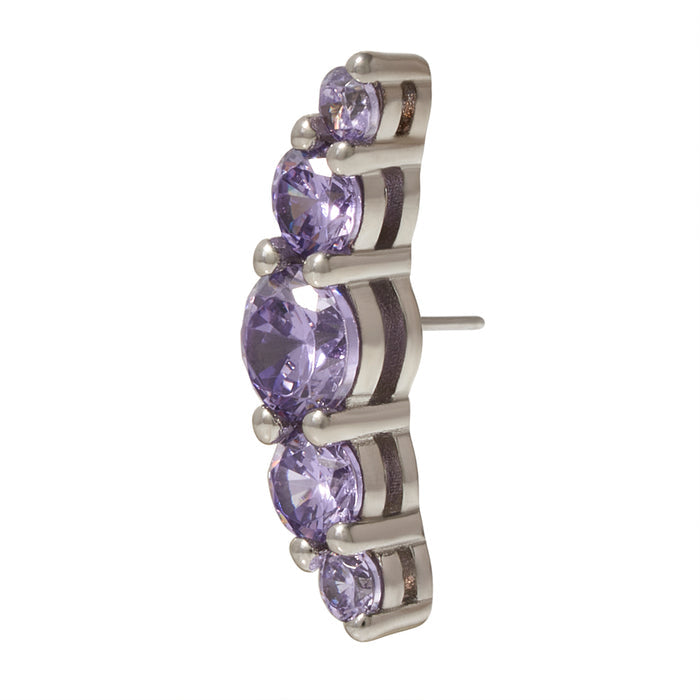 White Rhodium Silver Serenity CZ Pin 18g/16g