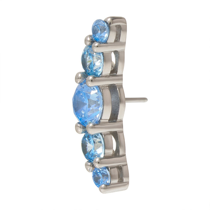 White Rhodium Silver Serenity CZ Pin 18g/16g
