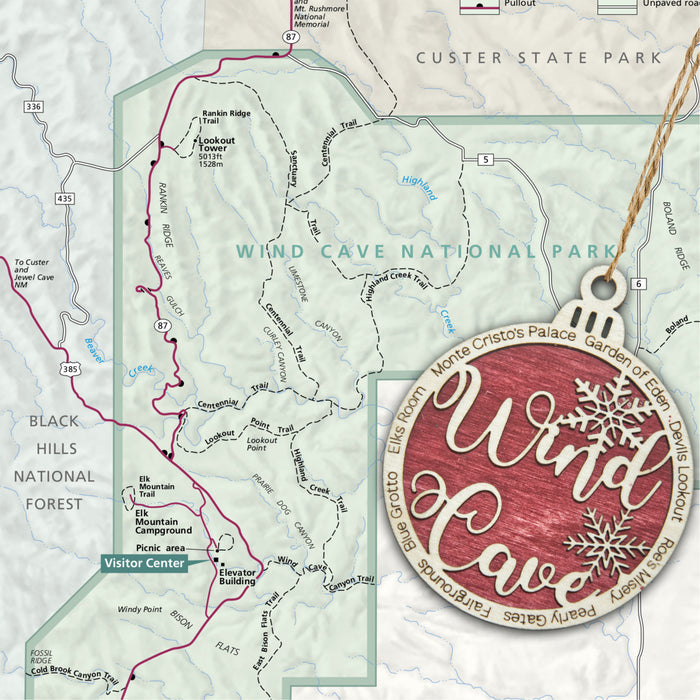 Wind Cave National Park Christmas Ornament - Round