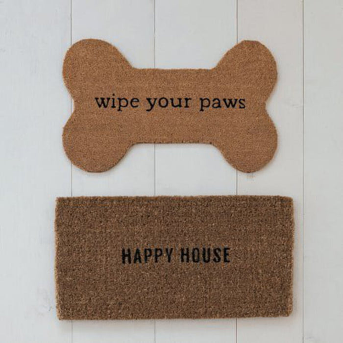 'Wipe Your Paws' Natural Coir Doormat
