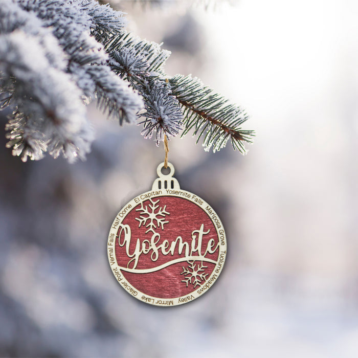 Yosemite National Park Christmas Ornament - Round