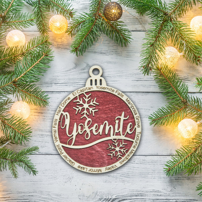 Yosemite National Park Christmas Ornament - Round