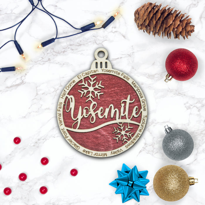 Yosemite National Park Christmas Ornament - Round